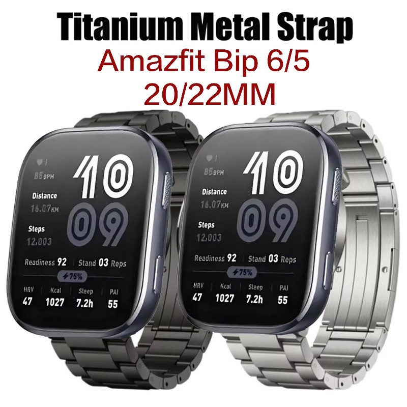 Titanium Metal Strap for Amazfit Bip Stainless Steel Strap Business  Bracelet for 20mm 22mm Band