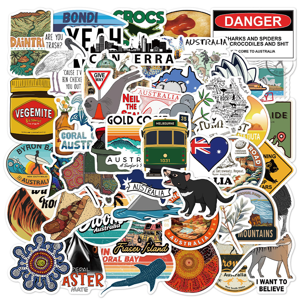 50pcs Australian Architecture Sticker Pack | Waterproof Heritage Decals ...