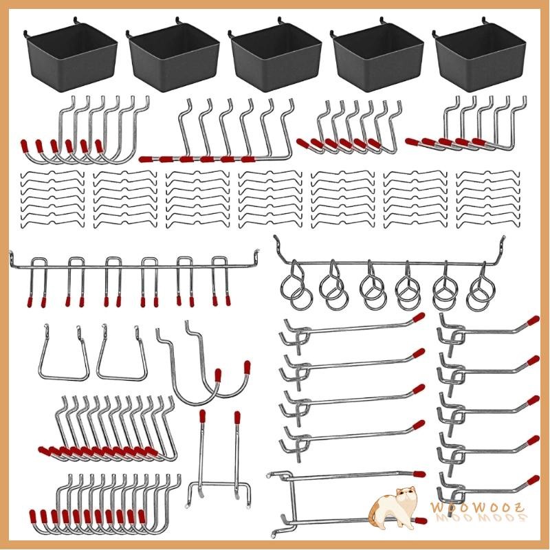 WOOW Multipurpose 114pcs Pegboard Hook Assortment with Bins for Tool ...