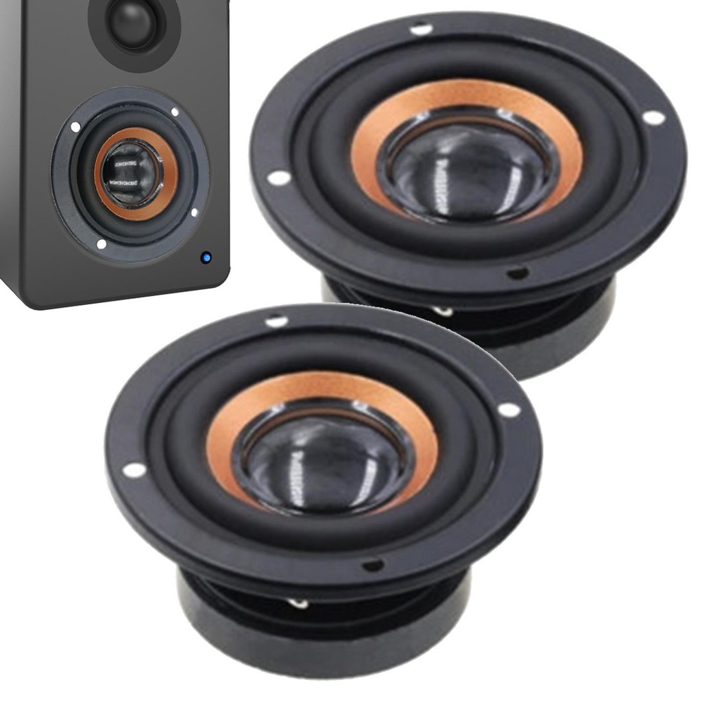 Set Di 2 Woofer Da 2 Pollici – Sostituzione Altoparlanti 4 Ohm, 3W, In ABS Nero, Per Canali Stereo E Progetti Audio
