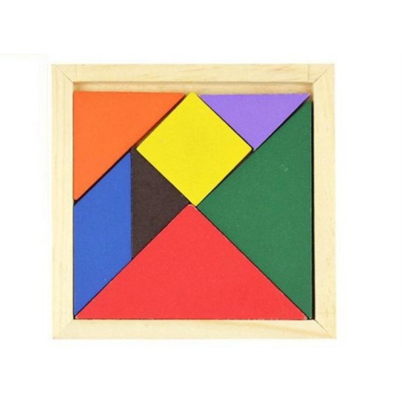 Wooden Children's Small Tangram Puzzle Baby diy Handmade Puzzle ...