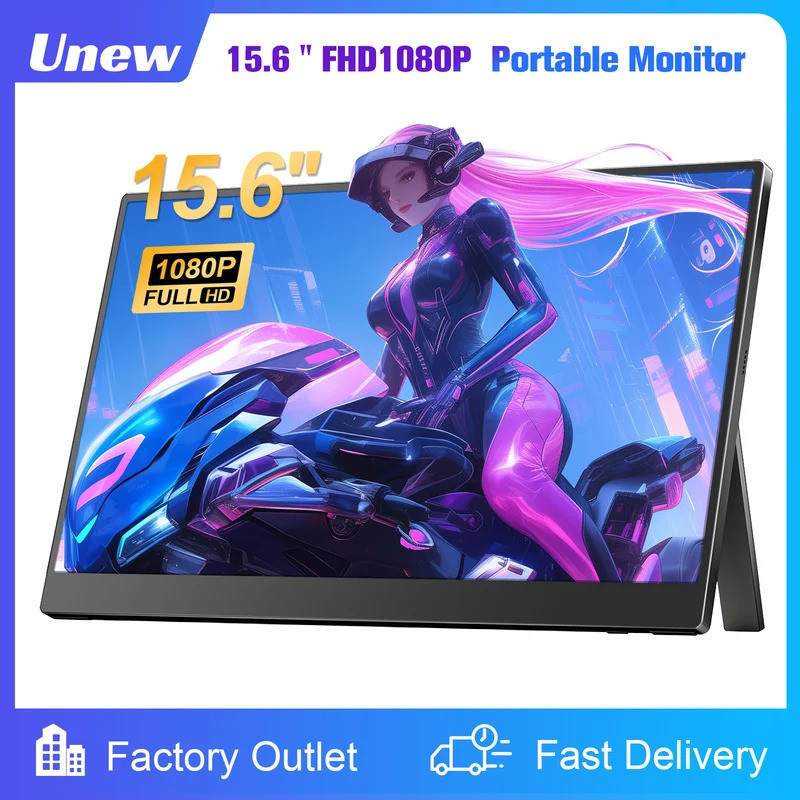 15.6 Inch Portable Monitor with 1920X1080 FHD IPS 1080P Office Travel ...