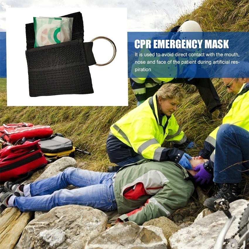 Keychain First Aid Emergency Face Shield CPR Mask Outdoor Rescue Care ...