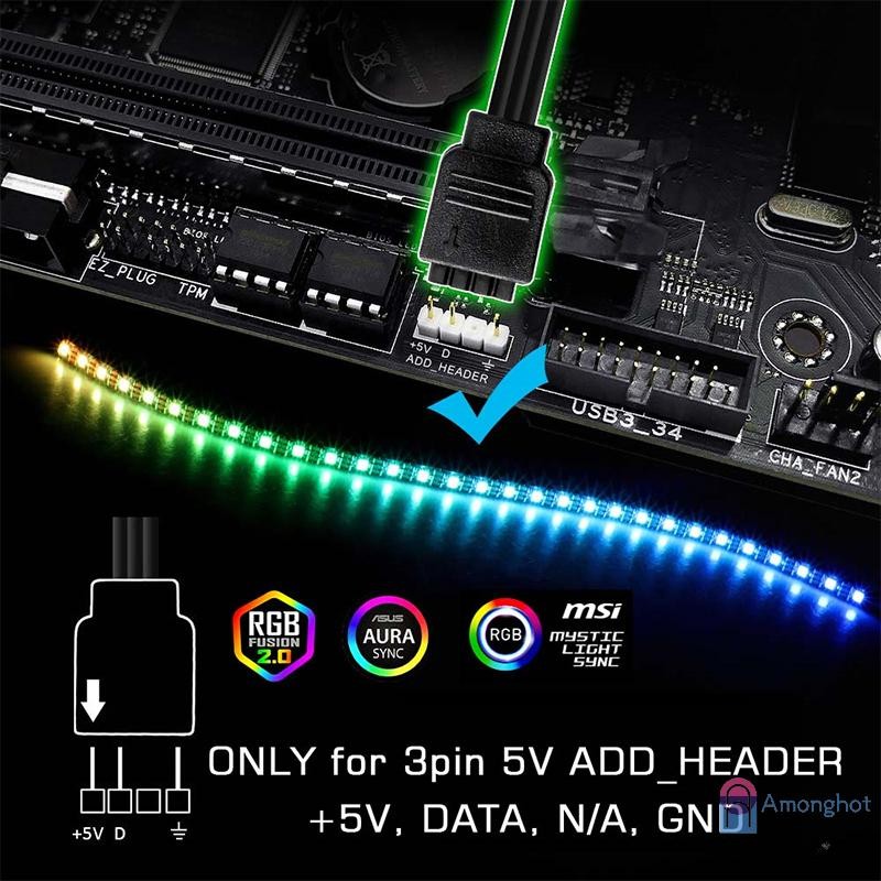 Amonghot> LED 5V 12V RGB Colorful Computer Case Light DIY Desktop PC ...