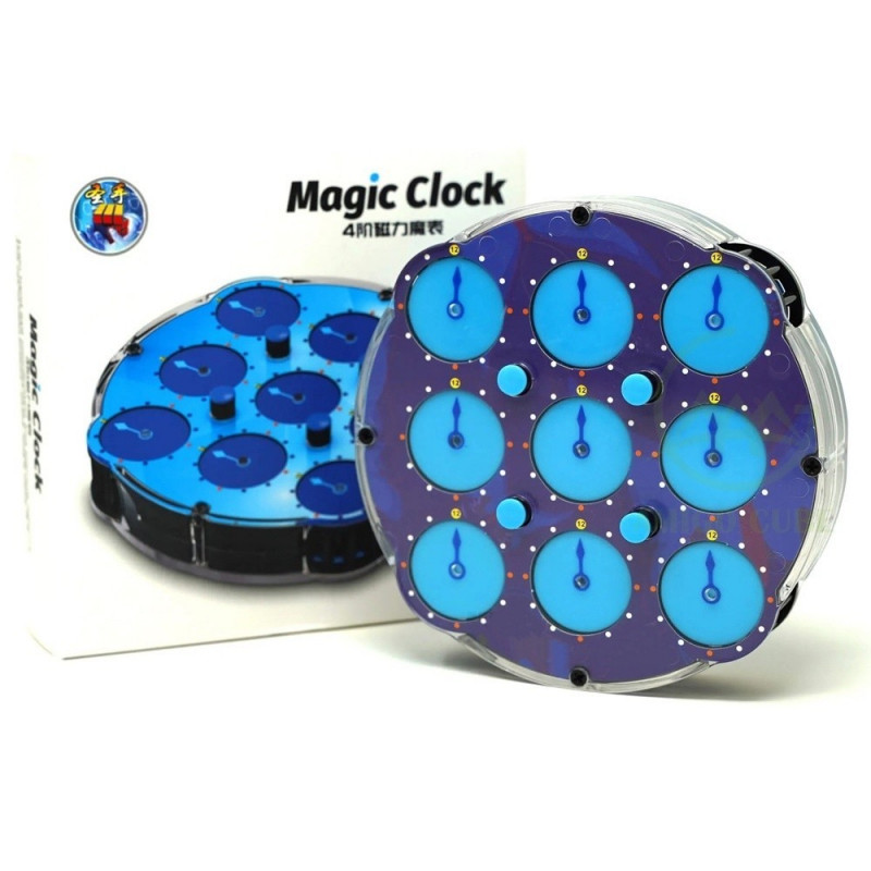 Shengshou Magic Clock 4x4 Magnetic Transparent Blue ABS Positioning ...