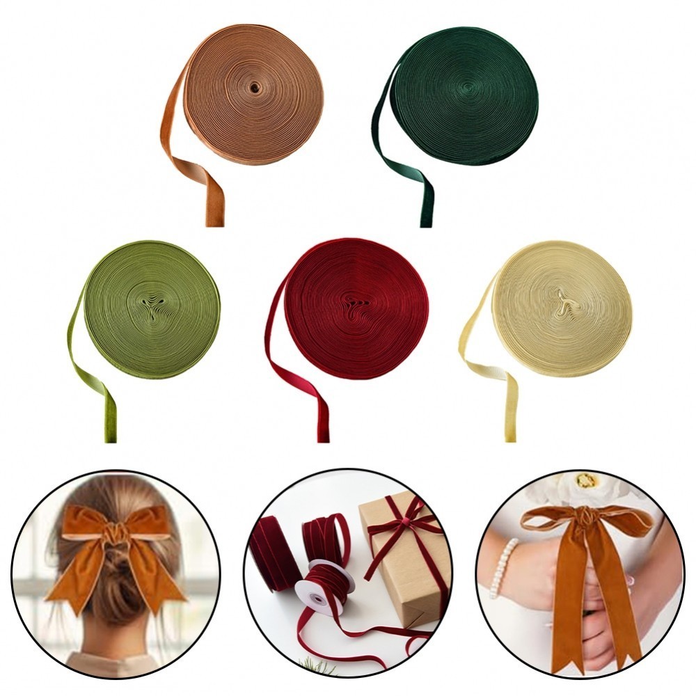 Crafters Dream Convenient Length Of 10 Meters Of Soft Flocking Ribbons ...