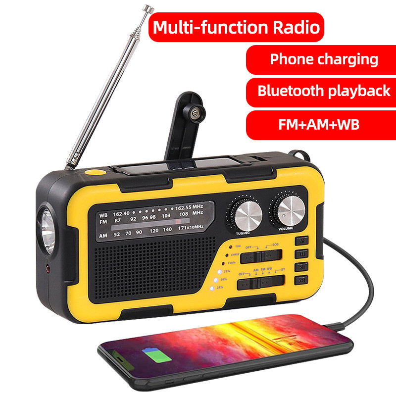 Multi-functional Radio with Hand Crank and Solar Charging, Outdoor ...