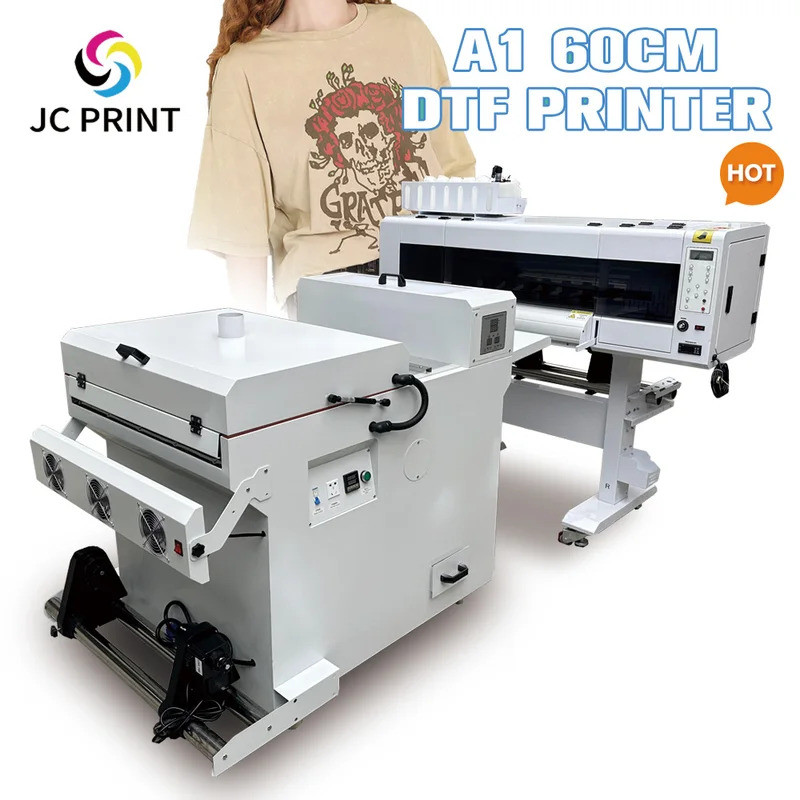 Dtf printer 60cm double XP600 i3200 print head with powder shaker ...