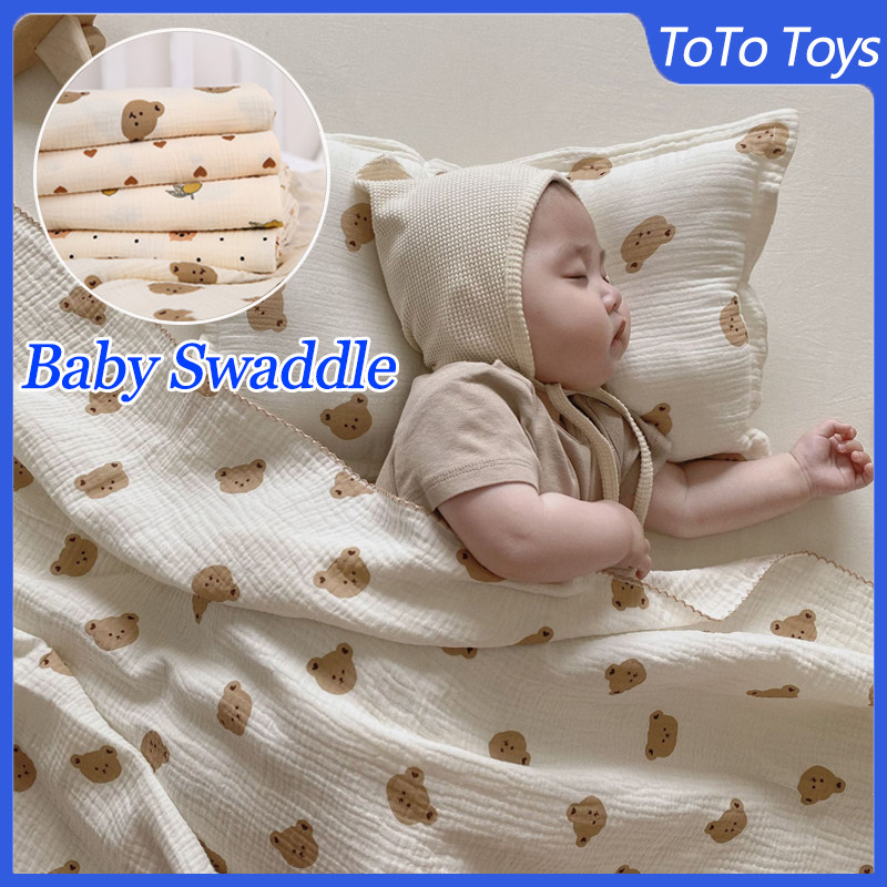 Baby Muslin Blanket 100*100CM Infant Receiving Blanket Newborn Swaddle  Cotton Soft Breathable