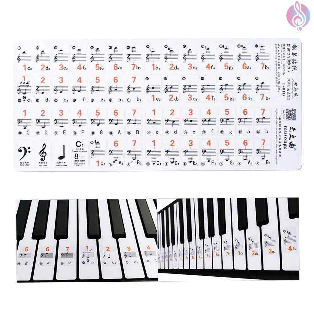 Transparent 37 49 61 Electronic Keyboard 88 Key Piano Stave Note ...