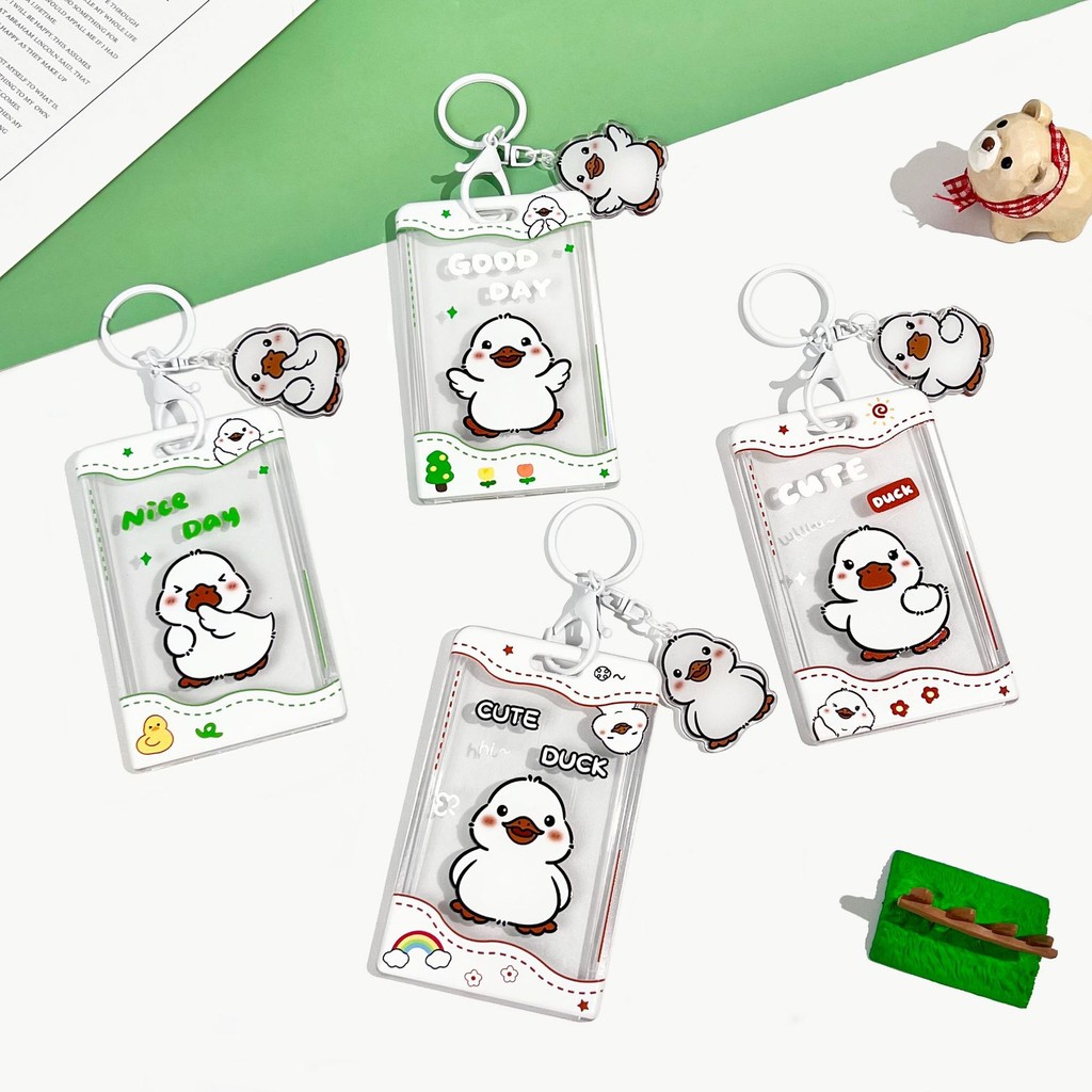Kawaii Little Duck Transparent Name Tag Protector, Student ID Card ...