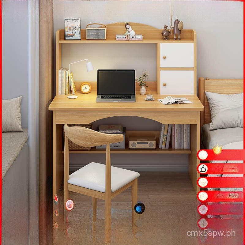 Desk Bookshelf Integrated Table and Chair Suit Simple Computer Desk ...