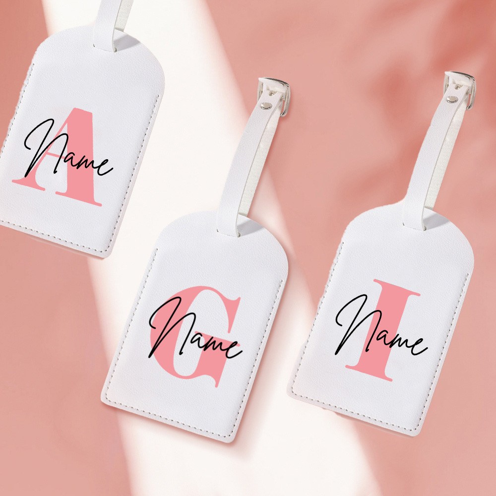 Customized Name Luggage Tag PU Leather for Suitcase Baggage Handbag ...