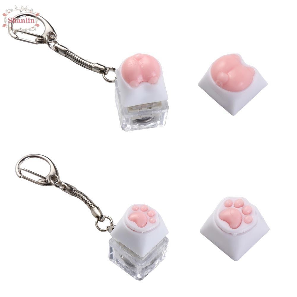 SHANLIN Cat Paws Corgi Buttock Keycap, LED Silicone Pink Cat Claw ...