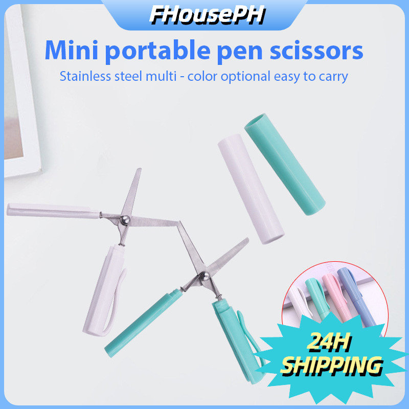 【FH】 Creative Pen Type Scissors Mini Folding Student Stationery Art ...