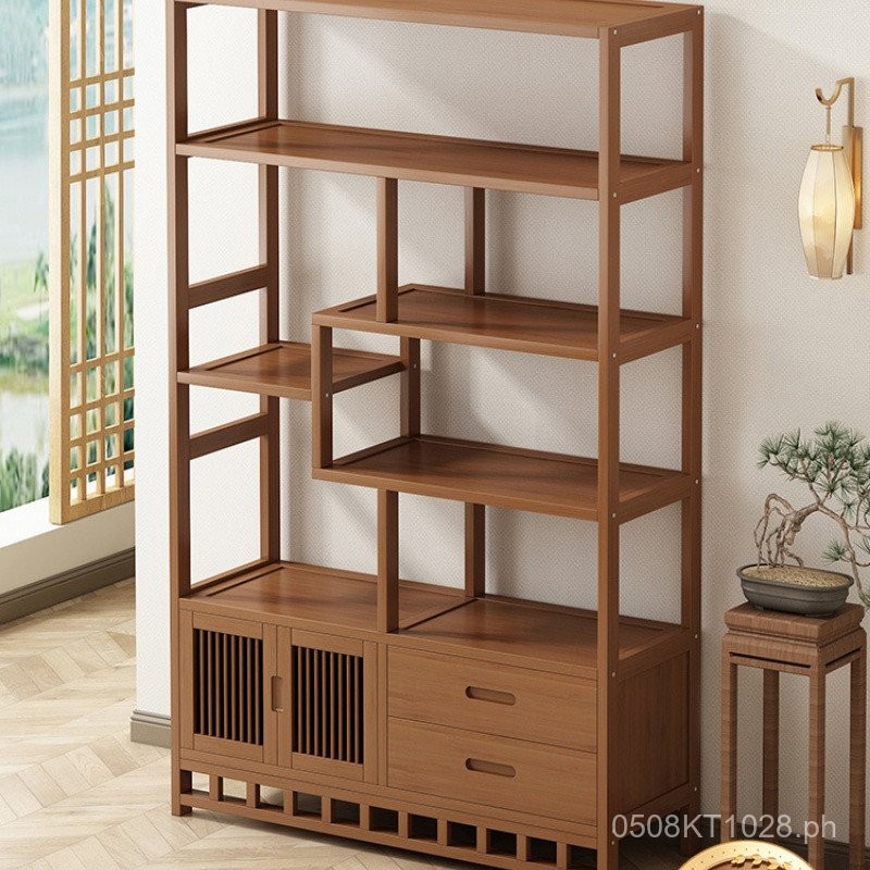 Shelf Storage Chinese Style Curio Cabinet Tea Display Rack Tea Leaf ...