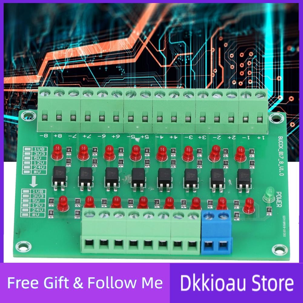 Dkkioau Optical Isolation Module 24V to 5V 8 Channel Optocoupler PLC ...