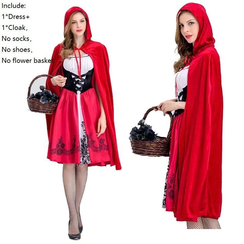 Villain Mama Gothel the Witch Adult Female Red Dress Party Carnival Halloween Cosplay Costume