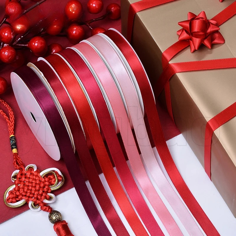 22Meters/Roll 10mm Double Face Silk Satin Ribbons for Packing Material ...