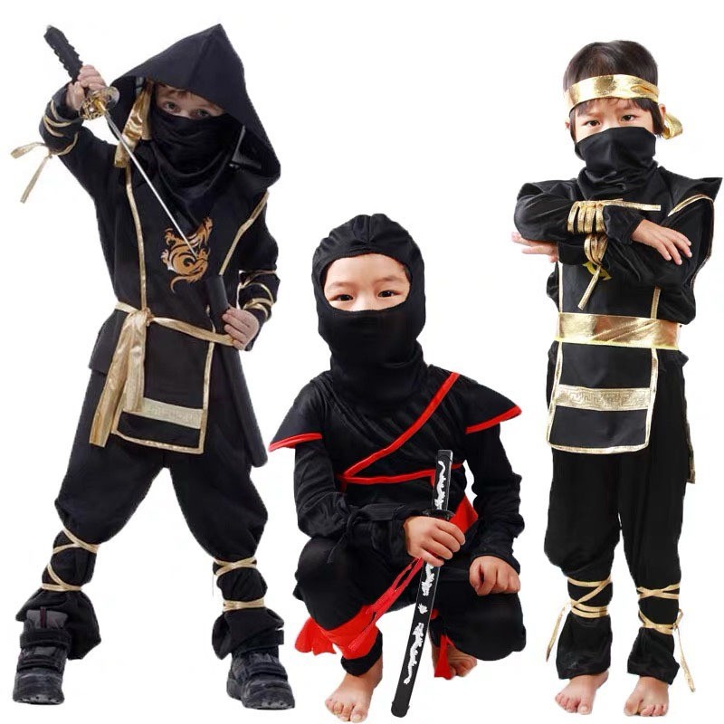 Anime Naruto Ninja Cosplay Costume Kids Boys Japanese Samurai Assassin 