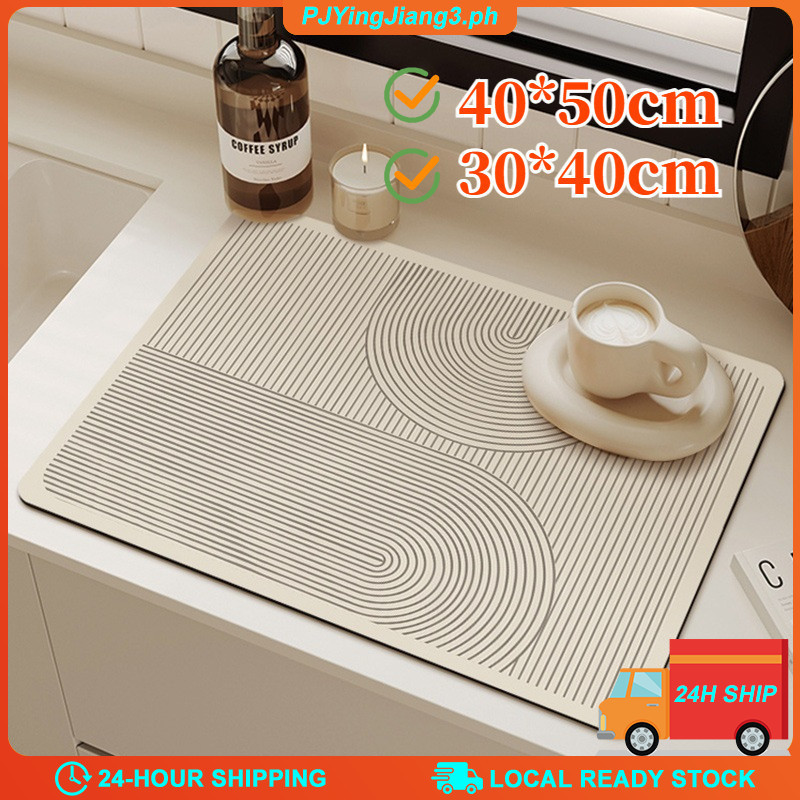 Coffee Machine Absorbent Mat Dish Drying Pad Kitchen Countertop ...