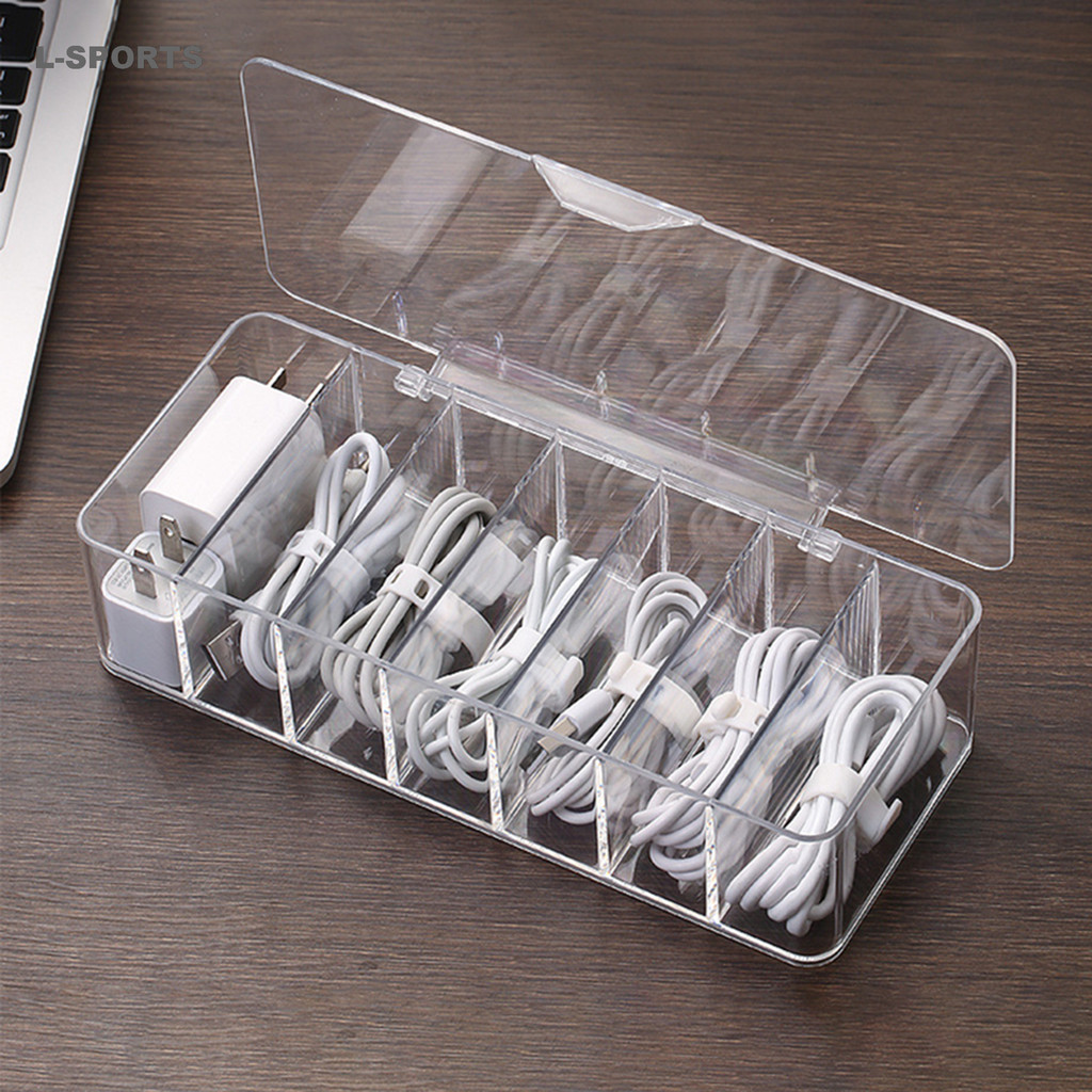 Dustproof Storage Cable Management Box Hub Organizer Box Desktop Data ...