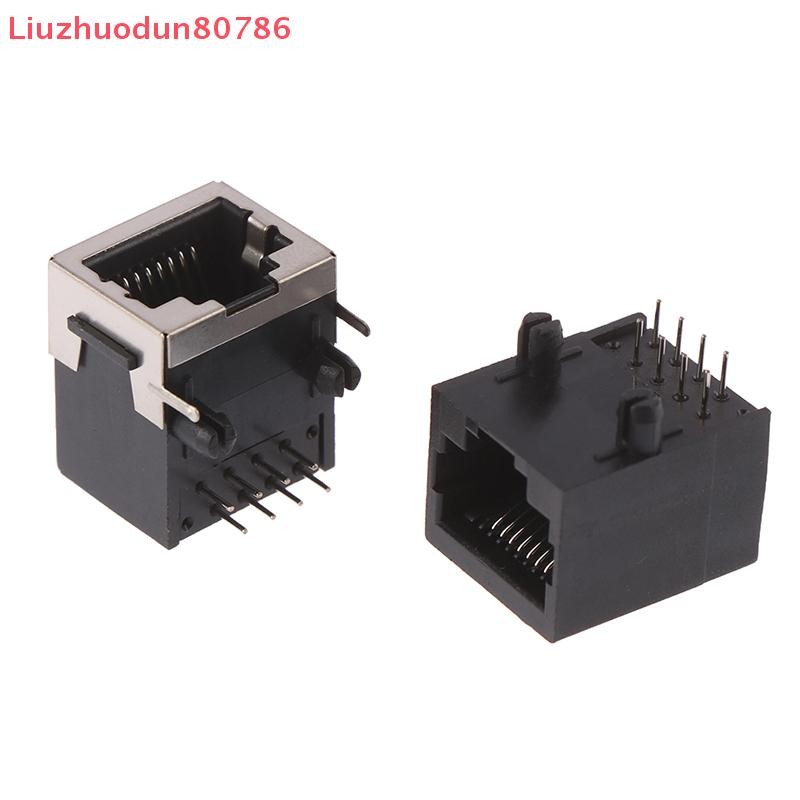 Liuzhuodun80786 10PCS RJ45 Metal 8 Pin Female PCB Right Angle Board ...