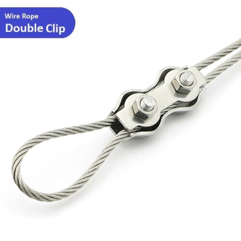 GG+[Ready Stock] Stainless Steel Wire Clip Wire Rope Clamp Double Clamp ...