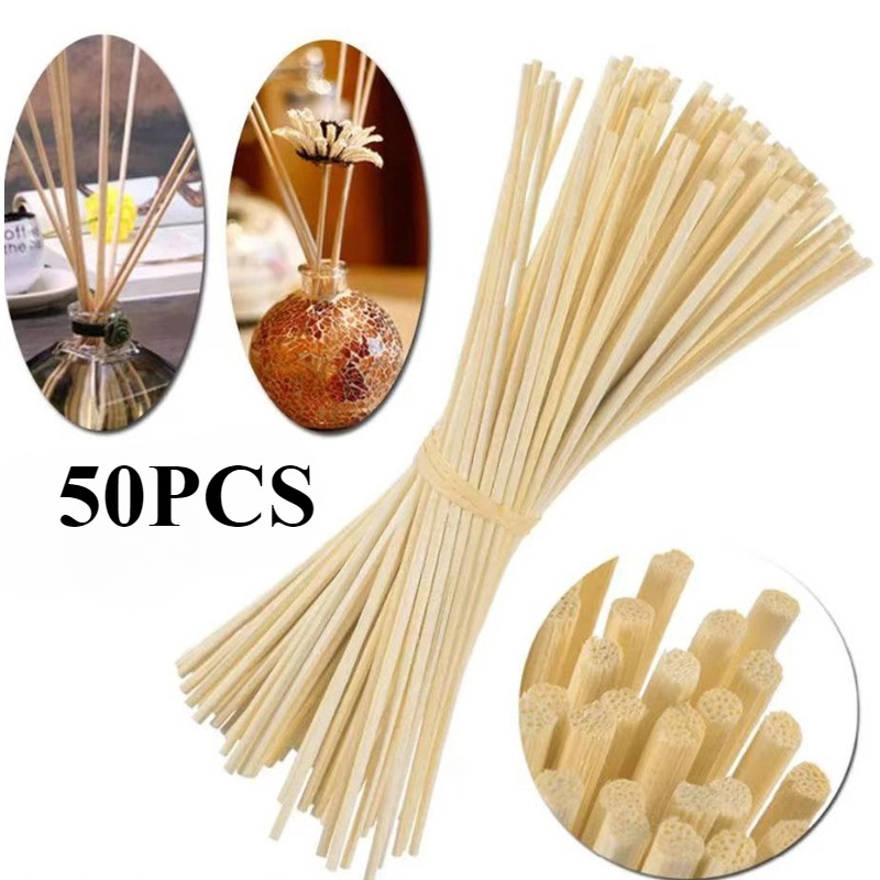 50Pcs Reed Diffuser Sticks Natural Rattan Wood Sticks Essential Oil ...