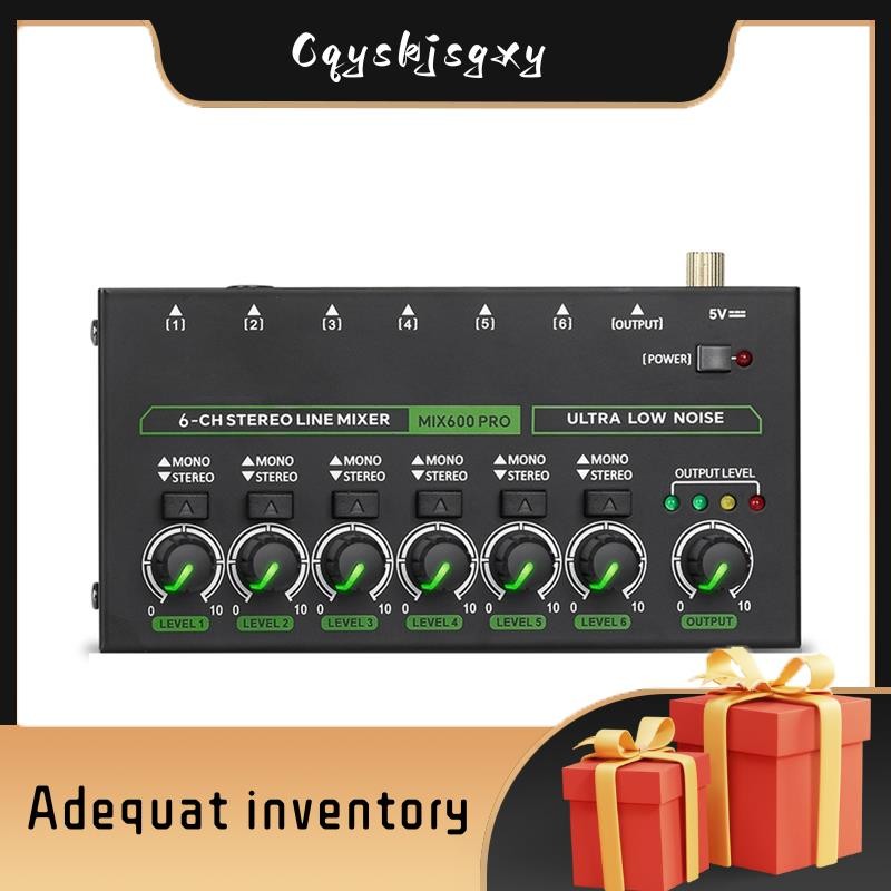 cqyskjsgxy Mini Audio Mixer 6 Channel Stereo Line Mixer DC5V Microphone ...