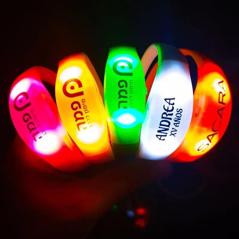 20/30pcs Customized Music & Sound Control LED Bracelets Glow Bracelets ...