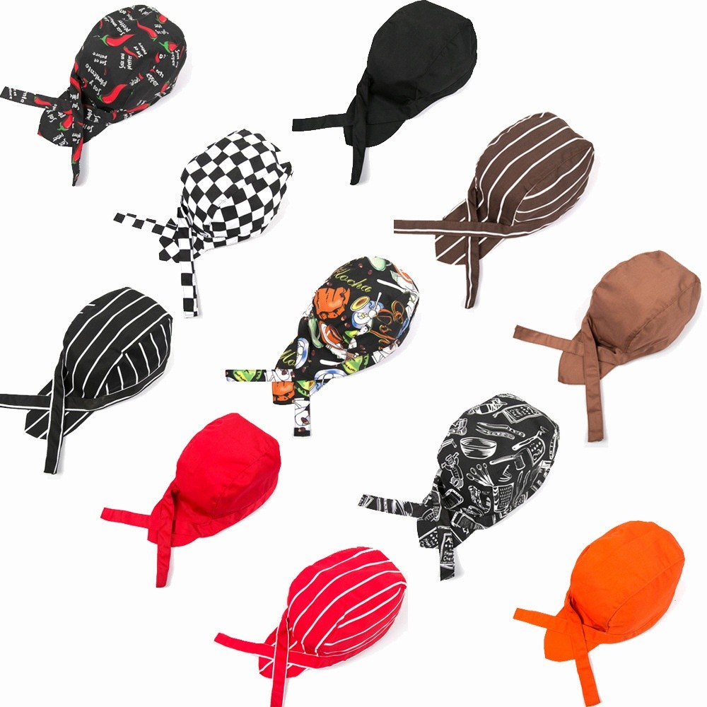 Japanese Korean Restaurant Chef Canvas Headscarf Hat Solid Color ...