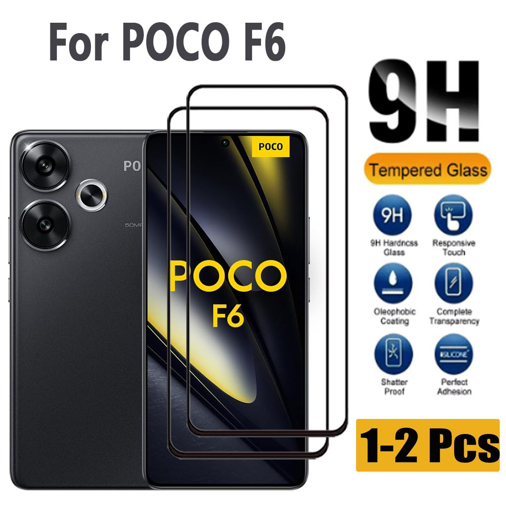 1-2 Pcs POCO F6 5G Protective Glass Film For Xiaomi POCO F6 M6 X6 X5 X4 ...