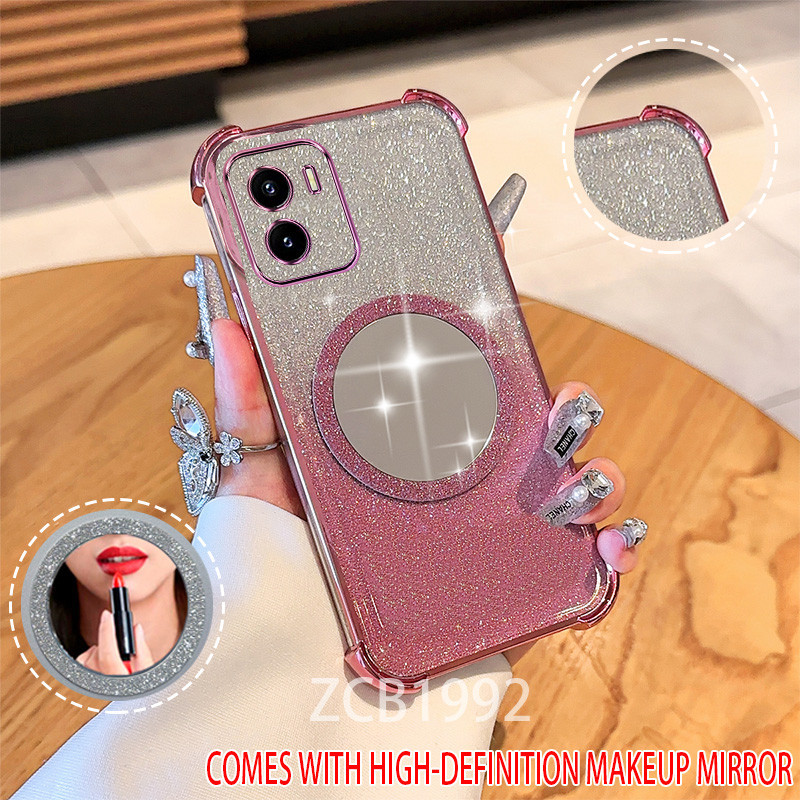 Casing VIVO Y15S Y15A Y10 4G Y01 Clear Case Thickening Plated Cover  Silicone Shock Proof Phone Case CCCCA14