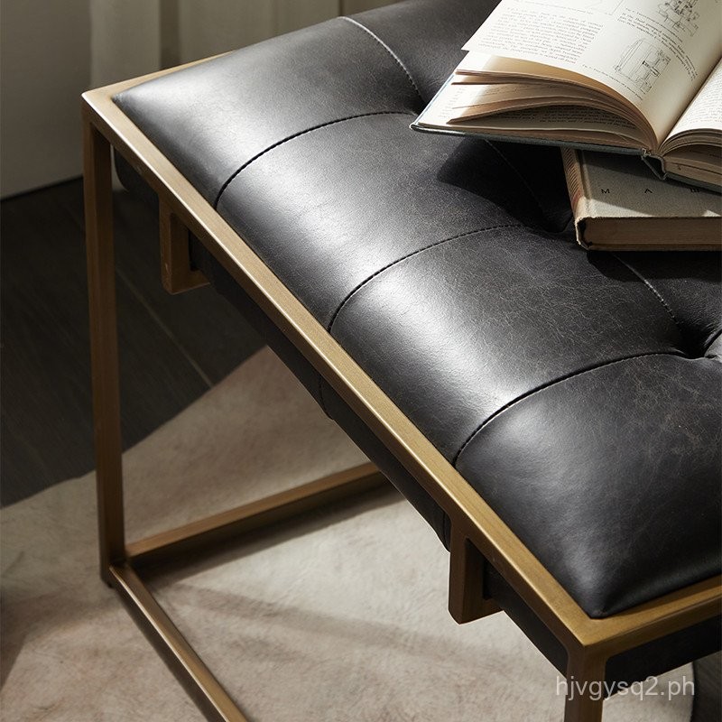 Nordic Modern Minimalist Vintage Distressed Iron Art Stool Low Bench ...