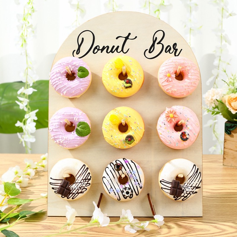 【Reusable 】Arch Wooden Donut Stand Display Donuts Oughnut Holder Cake ...