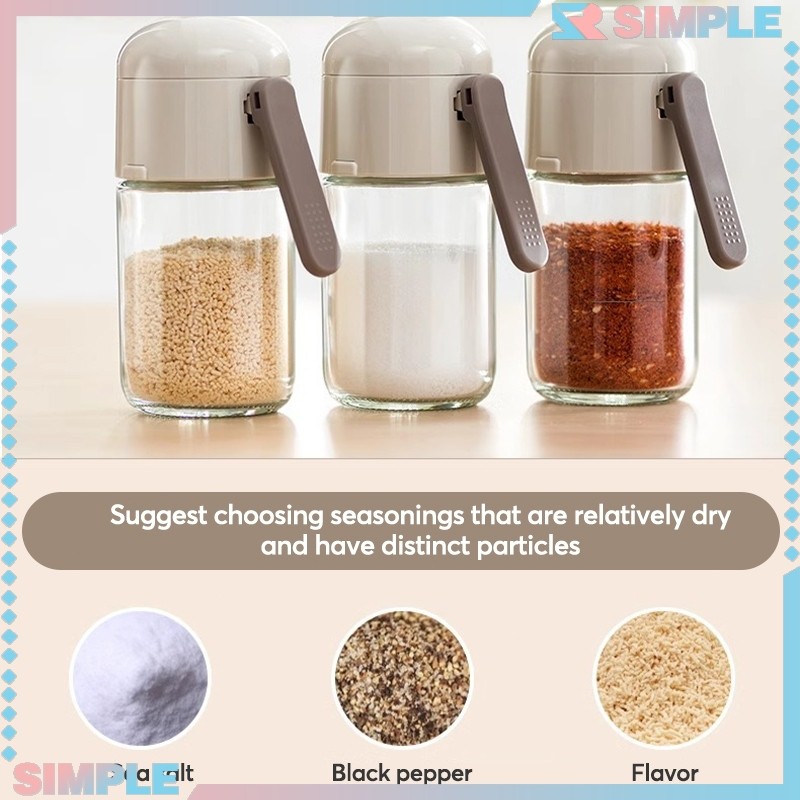Glass Seasoning Bottle Quantitative Salt Tank Spice Sealed Container ...