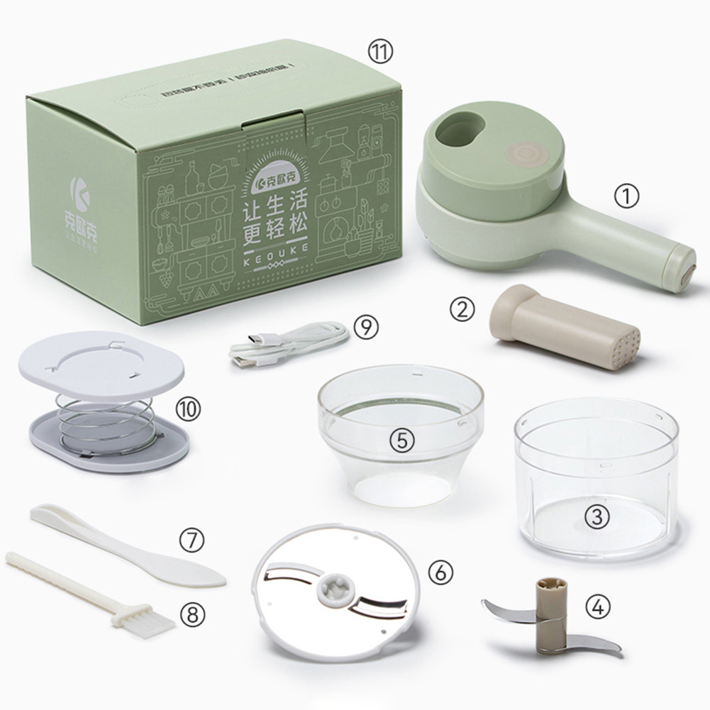 Kitchen Vegetable Slicer Cutter Electric Auto Fruits Garlic Masher ...