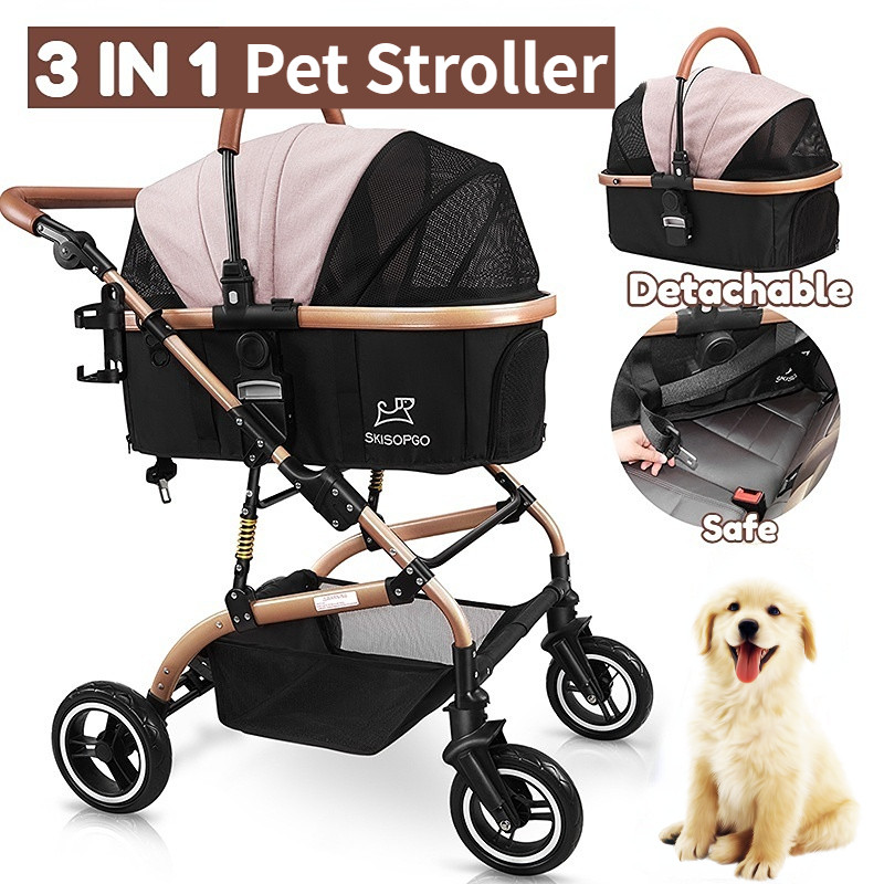 Ultra Lightweight Detachable Pet Stroller (3 colors) main image 0