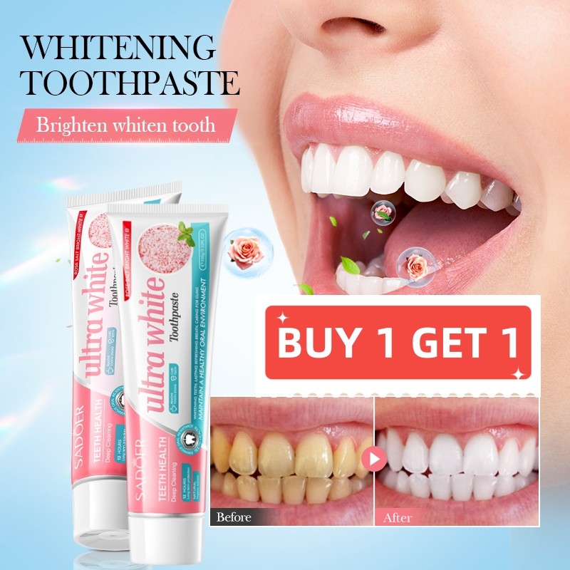 BUY 1 TAKE 1 FREE SADOER Ultra White Rose Salt Toothpastes Teeth ...