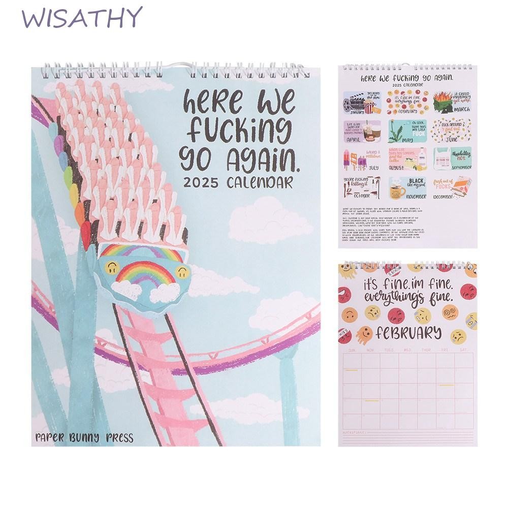 ELMER1 Here We Go Again 2025 Calendar, Hanging Monthly 2025 Wall