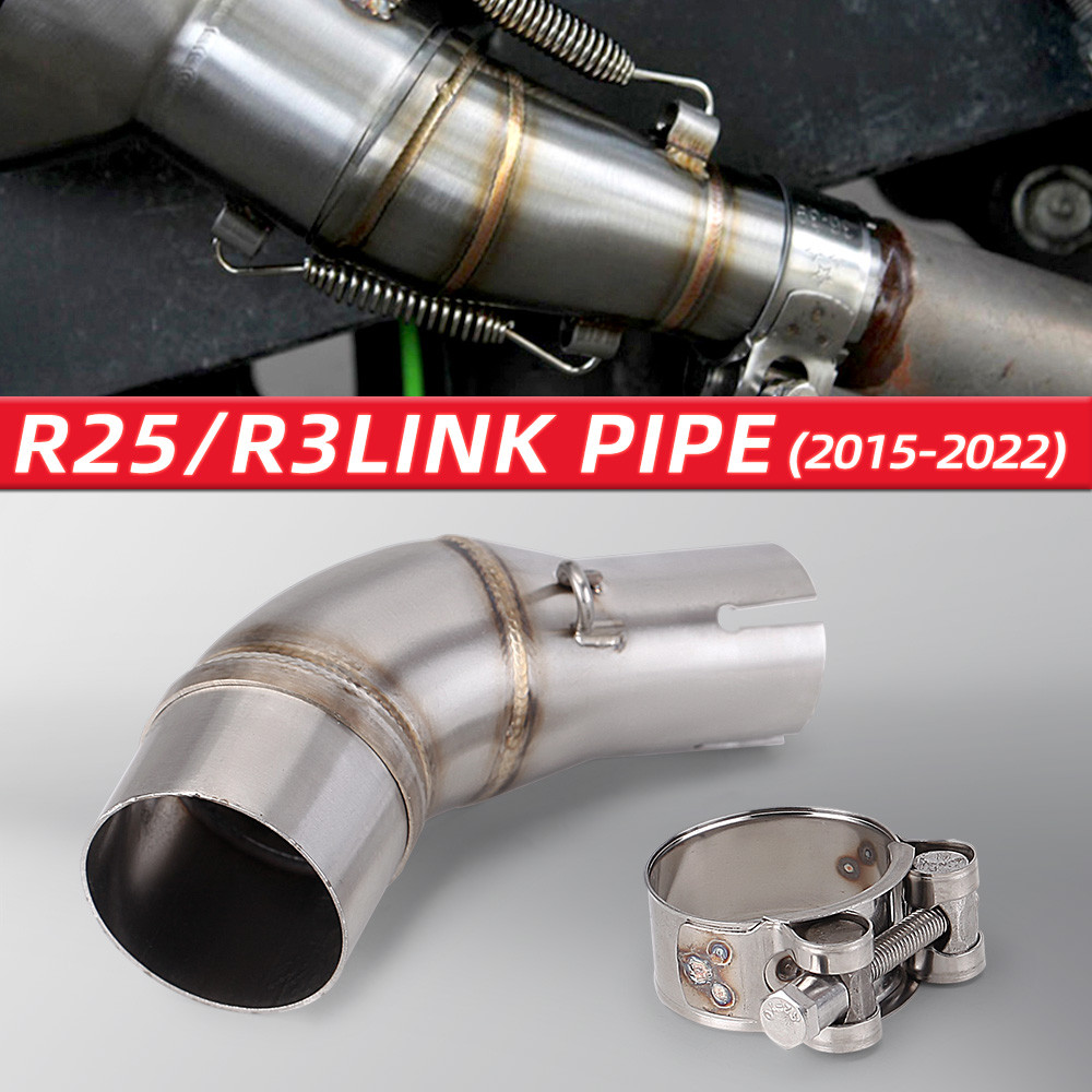 Slip on Mid Pipe for YZF- R3 R25 MT03 R3 Motorcycle Exhaust Pipe Middle ...
