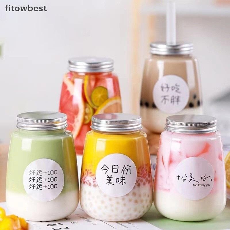 Fbph 1pcs Plastic Milk Tea Drink Bottle Take Out Coffee Milk Tea Bar ...