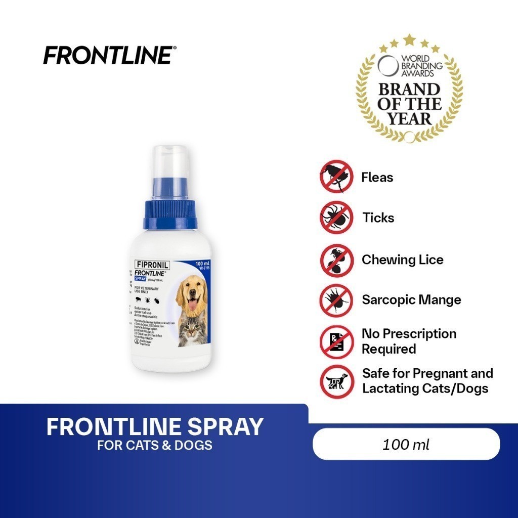Frontline Spray 100ml Anti Tick And Flea For Dogs Puppies Cats Kittens ...