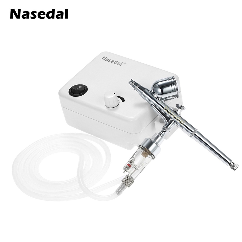 Nasedal .3mm Dual Action Airbrush Compressor Kit 0Sprayer for Makeup ...