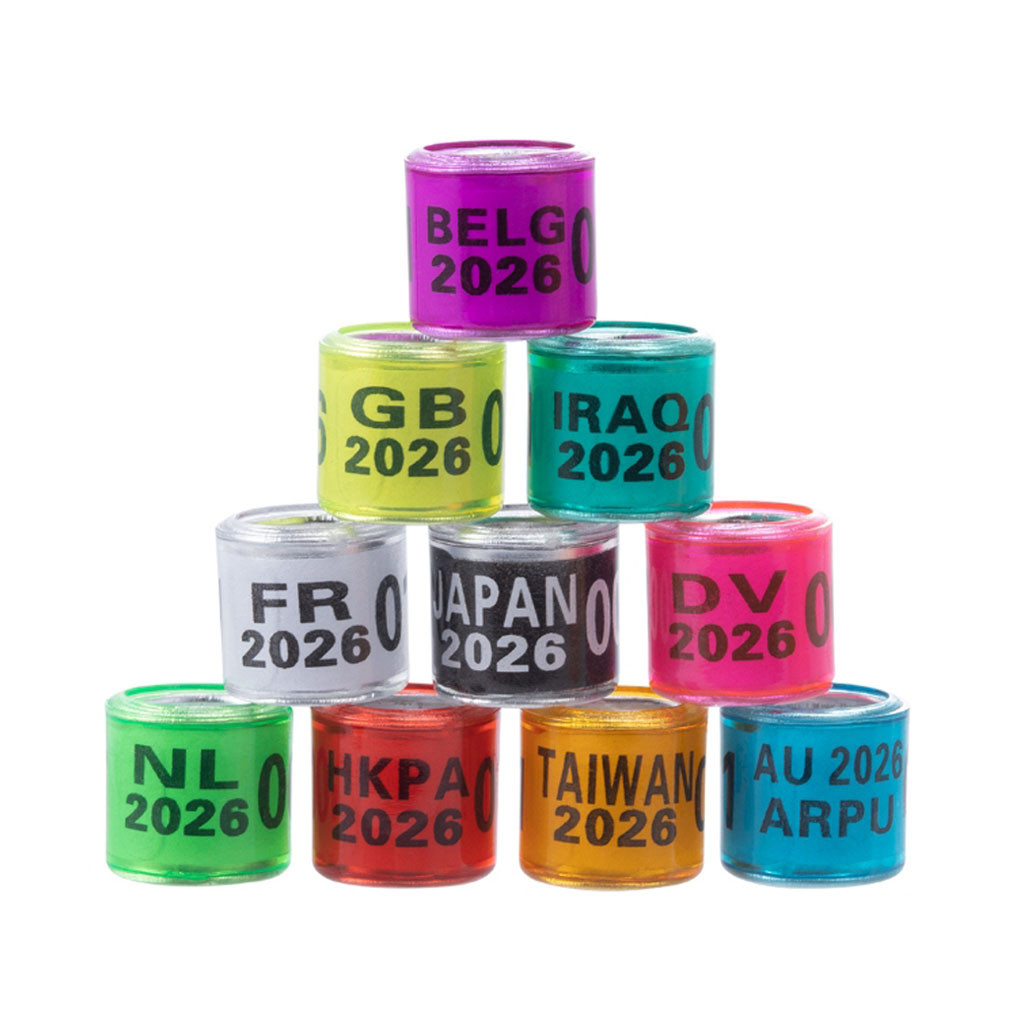 8mm 2025/2026 Pigeons Foot Rings Multi-color Digital Pigeon Foot Ring ...