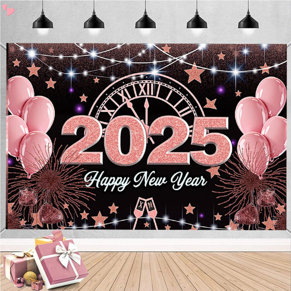 Happy New Year Banner – Colorful Outdoor Door Decor For 2025 Celebrations