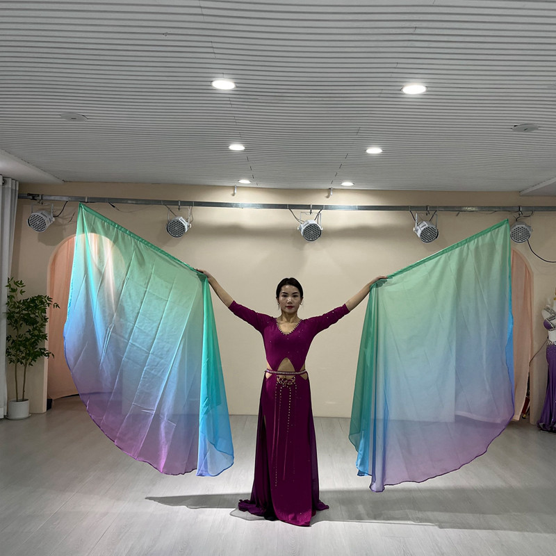 Uliekhy 1PC Gradient Colored Half Round Flag Dance Flags with ...