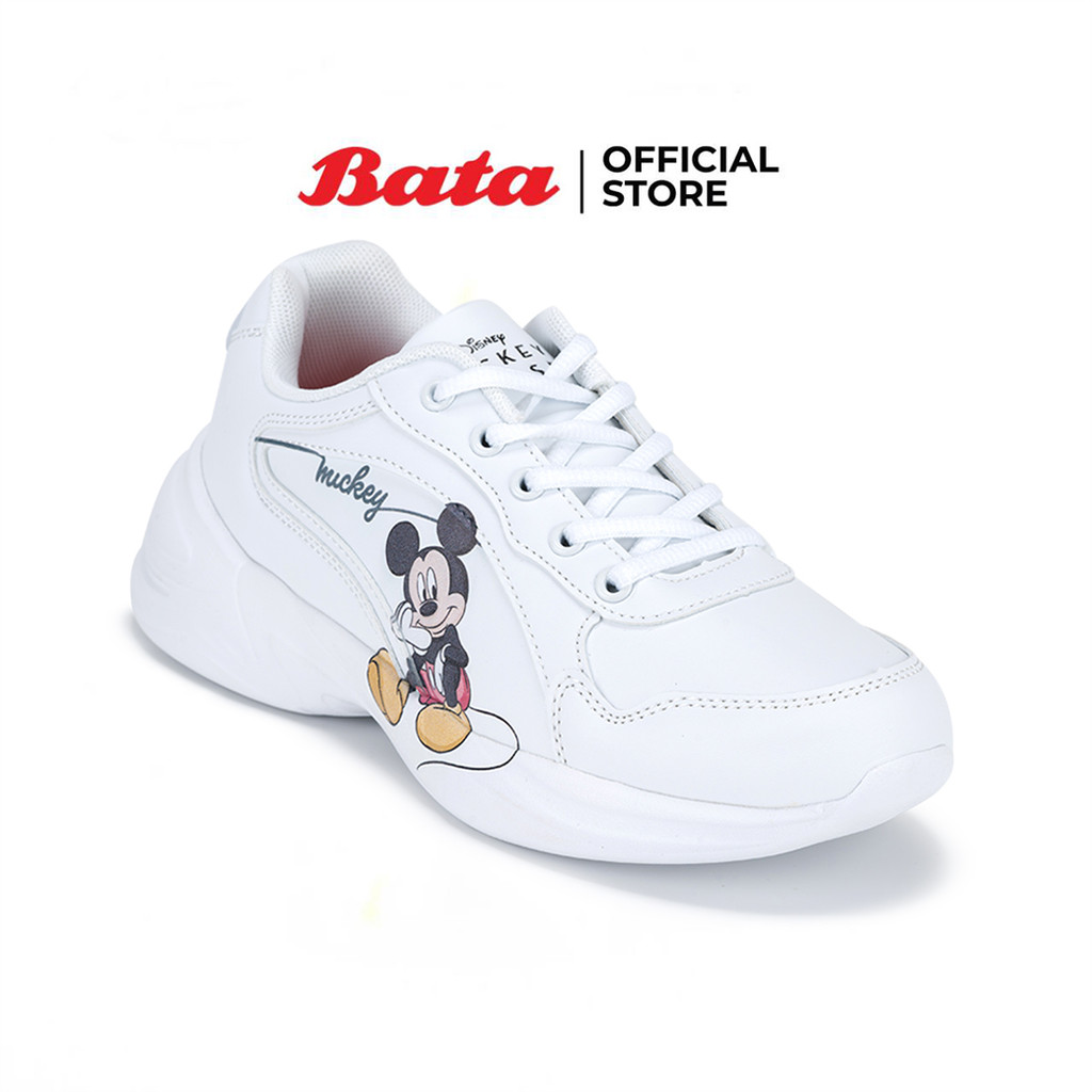 Bata Disney Sneaker Lace Up Mickey Mouse Pattern For Boys White Color Code 4211130 Shopee Philippines