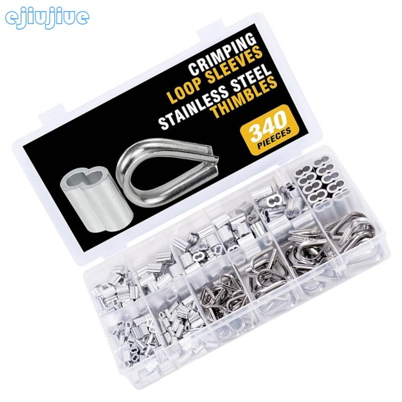cc Wire Rope Crimping Looping Sleeves 340pcs Double Barrels Ferrule for ...